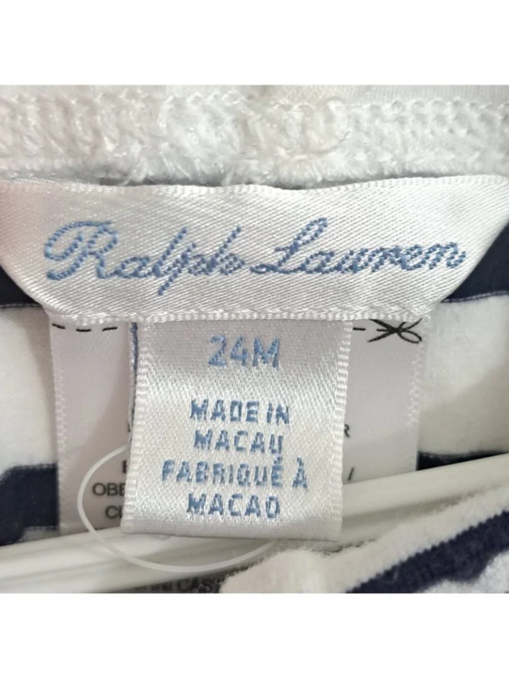 Ralph Lauren 24 Months Unisex Navy Blue & White Striped Pants Nautical